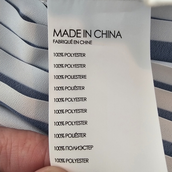 Club Monaco Blue & White Accordion Pleated Camisole Tank Blouse - Picture 8 of 8